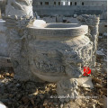 big antique stone censer with dragon carving